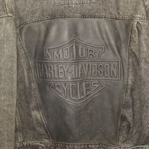 Harley Davidson Jean Jacket w/ Leather Back